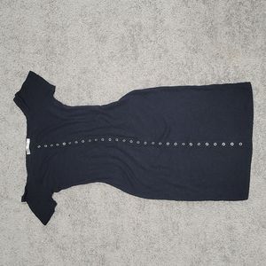 Brand New. Black Button Up Bodycon Dress.
